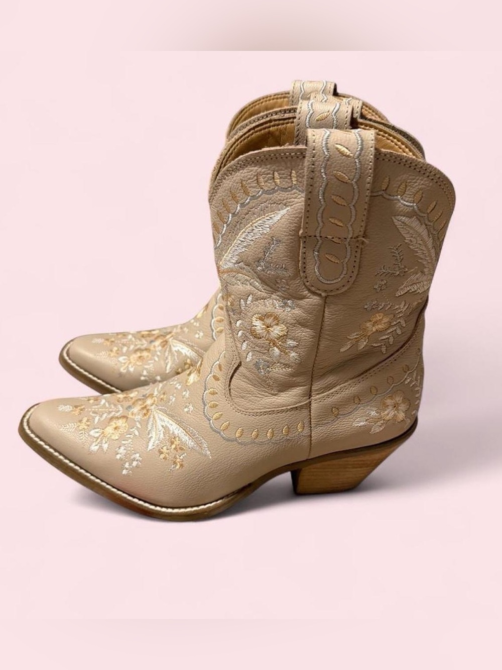 dingo Sand Floral Embroidered Western Booties - Picture 4 of 8